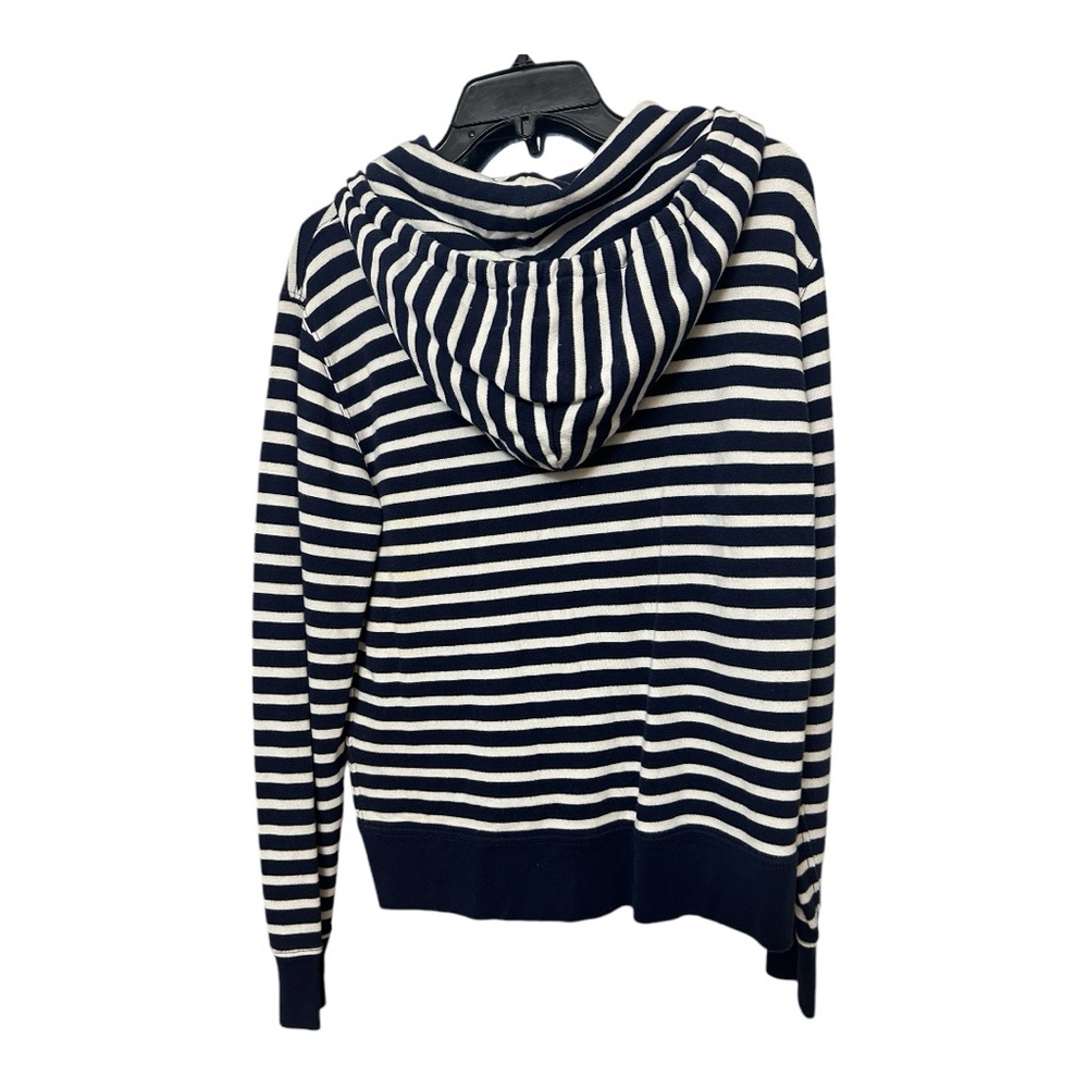 Ralph Lauren XL pink pony navy white striped sweater hoodie zip up